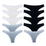 Imagem de Kit 10 Calcinhas Fio Dental Try Basics Algodão Cotton Básica Lisa Moda Lingerie