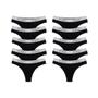 Imagem de Kit 10 Calcinhas Tanga Cotton Algodão Confortável com Elástico Try Basics