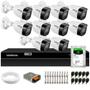 Imagem de Kit 10 Câmeras Intelbras VHD 1130 B HD 720p Lente 2.8mm Visão Noturna 30m Proteção IP67 + DVR Intelbras MHDX 1316 16 Canais Multi HD + 1TB BarraCuda