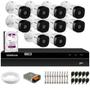 Imagem de Kit 10 Câmeras Intelbras VHD 1230 B Full HD 1080p Bullet Visão Noturna de 30 metros IP67 + DVR Intelbras MHDX 1216 Full HD 16 Canais Multi HD