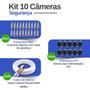 Imagem de Kit 10 Câmeras Segurança Full HD DVR Intelbras 16 Canais Com HD Completo