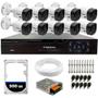 Imagem de Kit 10 Câmeras Segurança Intelbras 1120B DVR 16 Canais Com HD Completo