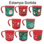 Imagem de Kit 10 Caneca 200ml + 10 Papai Noel Ou Boneco Neve Natal