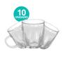 Imagem de Kit 10 Caneca Xicara Copo De Vidro Transparente Café Chá Cappuccino Alça 250ml