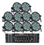 Imagem de Kit 10 Canhao Refletor Led Rgbw 54 Leds 3w Mesa Dmx 16 Ch