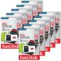 Imagem de Kit 10 Cartão Memória Micro SD Sandisk 128GB Classe 10 Ultra