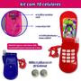 Imagem de Kit 10 Celular De Brinquedo Com Som E Luz Telefone Infantil-Cor:5 Rosa e 5 Azul