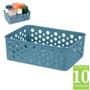 Imagem de Kit 10 cestas organizadora pequena para armário cozinha lavanderia gaveta consultório quarto do bebê