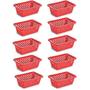 Imagem de Kit 10 Cesto Multiuso Organizador Pequeno 16x12x6Cm Vermelho