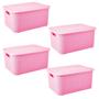 Imagem de Kit 10 Cestos Caixa Rattan Organizador Multiuso 7,8 L Rosa