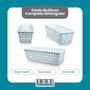 Imagem de Kit 10 Cestos Multiuso Comprido Retangular Branco 28x11x8 Cm 123Organizei