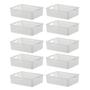 Imagem de Kit 10 Cestos Organizador Quadratta Gavetas Lavanderia 27x21