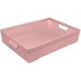 Imagem de Kit 10 Cestos Organizadores Juta A3 11,5L Rosa 45x32x9,5 Cm