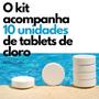 Imagem de Kit 10 Cloro Para Piscina Tablete / Pastilha 200g Desinfeta E Oxida 200g