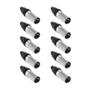 Imagem de Kit 10 Conector Xlr Canon Macho Metal Mxt 3 Pinos Resistente Cor Preto