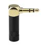 Imagem de Kit 10 Conectores Plug P2 Stereo 90 Angulado Linha Pro Mxt Cor Dourado Com Preto