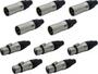 Imagem de Kit 10 Conectores Xlr Macho/femea Linha Pesada Tipo Xlr Pro