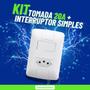 Imagem de kit 10 conjunto interruptor Simples + tomada 20A tramontina