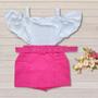 Imagem de Kit 10 Conjuntos Plus Size Feminino Short Cinto Cintura Alta 2109