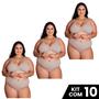 Imagem de Kit 10 Conjuntos Sutiã e Calcinha Cotton Amamentação Plus Size Tamanho Grande