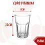 Imagem de Kit 10 Copo de Vidro resistente 350ml transparente Vitamina