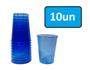 Imagem de Kit 10 Copos Acrílico 200ml Azul Translúcido Elite
