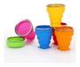Imagem de Kit 10 Copos Dobrável Retrátil De Silicone 200ml