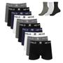 Imagem de Kit 10 Cueca Boxer Polo Wear Microfibra Sortido 3 Meias M15