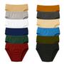 Imagem de Kit 10 Cueca Slip Plus Size Algodão Elástico Embutido Básica