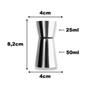 Imagem de Kit 10 Dosador Bebidas Duplo Inox Dosar Drinks 25ml 50ml
