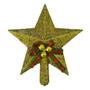 Imagem de Kit 10 Estrelas Ponteira Dourada Laço 15 Cm Árvore Natal Em