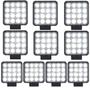 Imagem de Kit 10 Farol Milha 16 Led 48w 12v/24v Quadrad Off-road 6000k