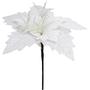 Imagem de Kit 10 Flores Artificial Gliter Enfeite Branco Natalino 25cm