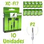 Imagem de Kit 10 Fone De Ouvido Estéreo P2 Intra-Auricular 3.5mm Com Fio Microfone 1,2m Branco Preto