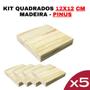 Imagem de Kit 10 Formas Quadradas Madeira Pinus 12x12x15mm