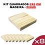 Imagem de Kit 10 Formas Quadradas Madeira Pinus 8x8x15mm