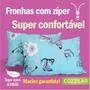 Imagem de Kit 10 Fronha Avulsa Malha Estampada 100% Algodão Com Zíper