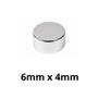Imagem de Kit 10 Imã Neodímio Disco Magnético N35  6 x 4 mm Super Forte Potente Redondo