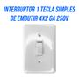 Imagem de Kit 10 interruptor 1 uma tecla simples embutir 4x2 250v 6a