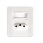 Imagem de Kit 10 Interruptores com Tomada Pezzi Sobrepor Branco Sistema X