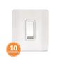 Imagem de Kit 10 Interruptores de Sobrepor Pezzi Branco - Sistema X