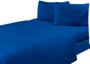 Imagem de Kit 10 Jogo Lençol Cama Casal Queen 4 Pcs Premium Azul