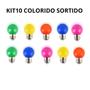 Imagem de Kit 10 Lâmpada Bolinha Colorida Neon 1,5W Decoração Quarto Quintal 