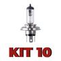 Imagem de Kit 10 Lâmpada H4 Farol Alto/Baixo 60/55w Halogeno Carro 12v