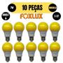 Imagem de Kit 10 lampada led bulbo a60 7w e-27 amarela bivolt foxlux