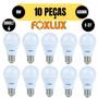 Imagem de Kit 10 lampada led bulbo a60 9w e27 6500k branca bivolt foxlux