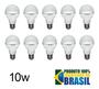 Imagem de Kit 10 Lâmpadas Led 10w Bulbo Soquete E27 Bivolt Branco Frio