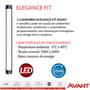 Imagem de Kit 10 Luminaria Preta 18w Sobrepor Slim 50cm Branco Frio 6500K