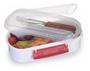 Imagem de Kit 10 Marmitas Prática 750 ML Com Porta Talheres 21x11x6 Cm