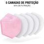 Imagem de Kit 10 Máscaras Descartáveis KN95 WWDoll Cinco Camadas Rosa